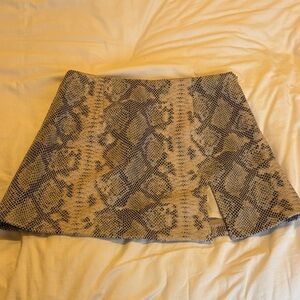 Snakeskin Print Mini Skirt